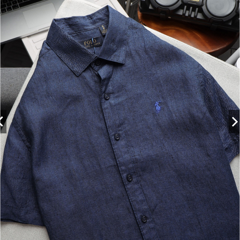 Áo sơ mi tay ngắn nam xuất xịn form suông , áo sơ mi linen nam bigsize 100kg - IVAN BIG SIZE