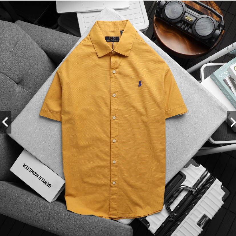 Áo sơ mi tay ngắn nam xuất xịn form suông , áo sơ mi linen nam bigsize 100kg - IVAN BIG SIZE