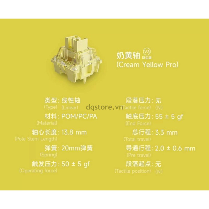 SẴN -  Công Tắc Bàn Phím Cơ AKKO | AKKO Switch Cream Yellow Pro & Blue Pro