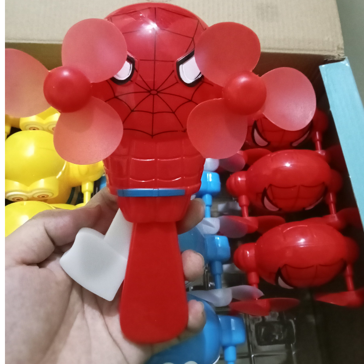 Quạt Bóp Tay Mini Hình Doremon, Mèo Kitty, Spider Man, Minions mini siêu đẹp