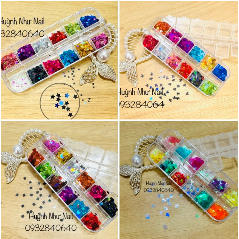 Sao Bướm Ẩn Nail Set 12 Ô