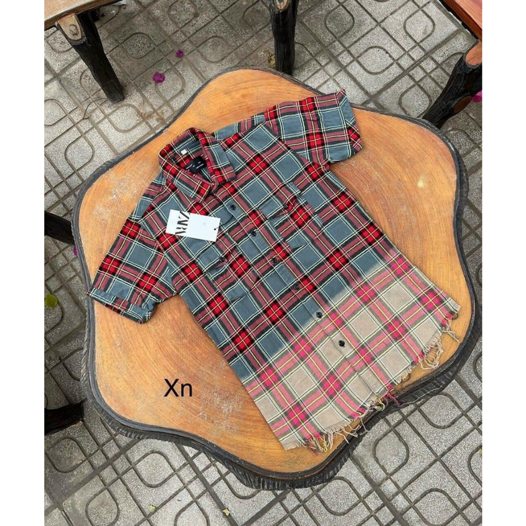 Áo Sơ Mi dài Tay 1/2 víp đỏ