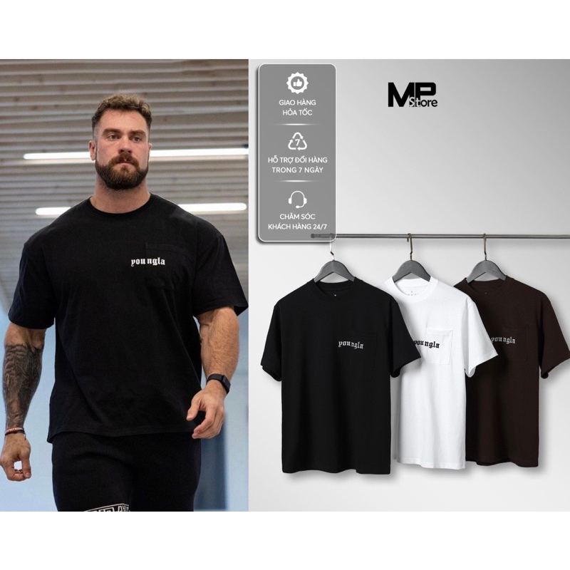 Áo thun thể thao oversize Young LA x Cbum vải cotton