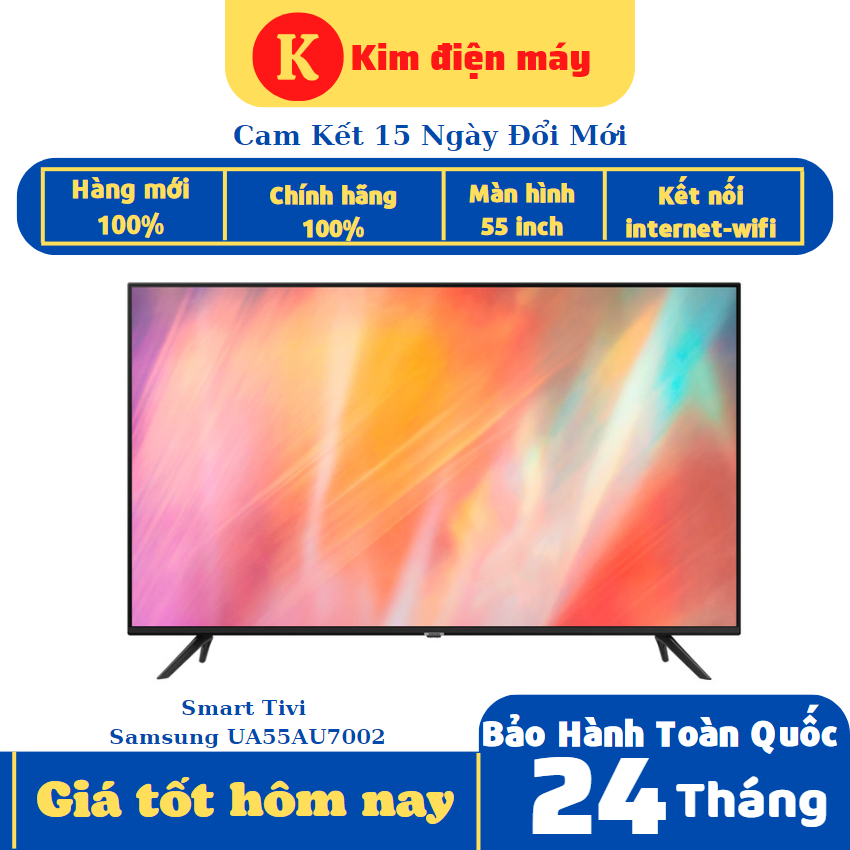 Smart Tivi Samsung UA55AU7002-tivi 65 inch 4K-kết nối internet wifi-bảo hành 12 tháng toàn quôc