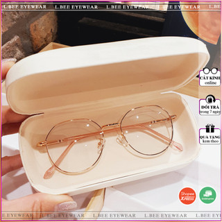 Gọng kính kim loại nữ mắt tròn L.BEE EYEWEAR, gọng kính cận thời trang chống ánh sáng xanh 29L84 MSP
