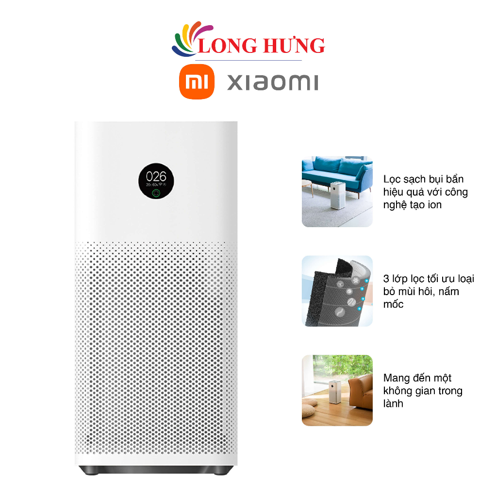 Máy lọc không khí Xiaomi Mi Air Purifier 3H EU 2021 FJY4031GL/BHR5105GL AC-M6-SC - Hàng chính hãng