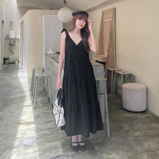 Greenstuffs - Đầm buộc dây nơ dáng dài