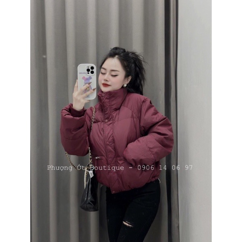 Áo phao béo túi ngang