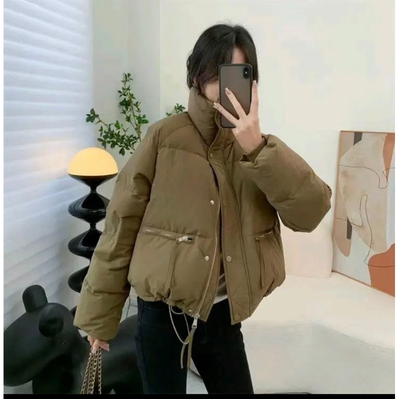 Áo phao béo túi ngang