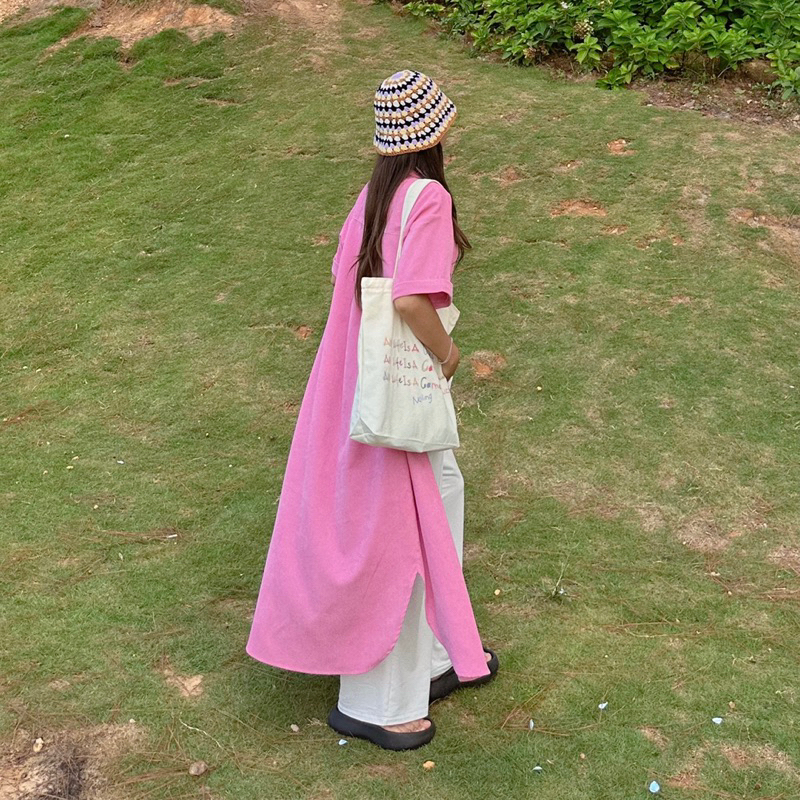 CRUSH DRESS - Váy đầm áo sơ mi dáng dài oversize 24kstudio