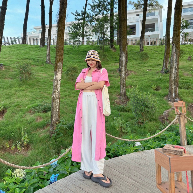 CRUSH DRESS - Váy đầm áo sơ mi dáng dài oversize 24kstudio