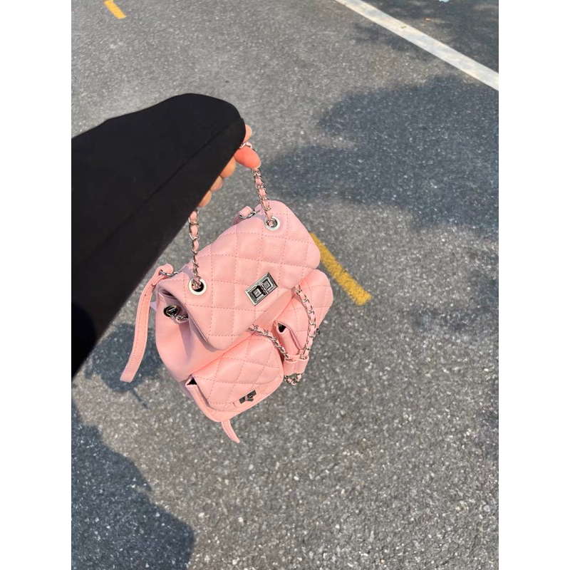 CHERRY BAG - TÚI XÁCH DA HỒNG BABY đi chơi , đi du lịch,…