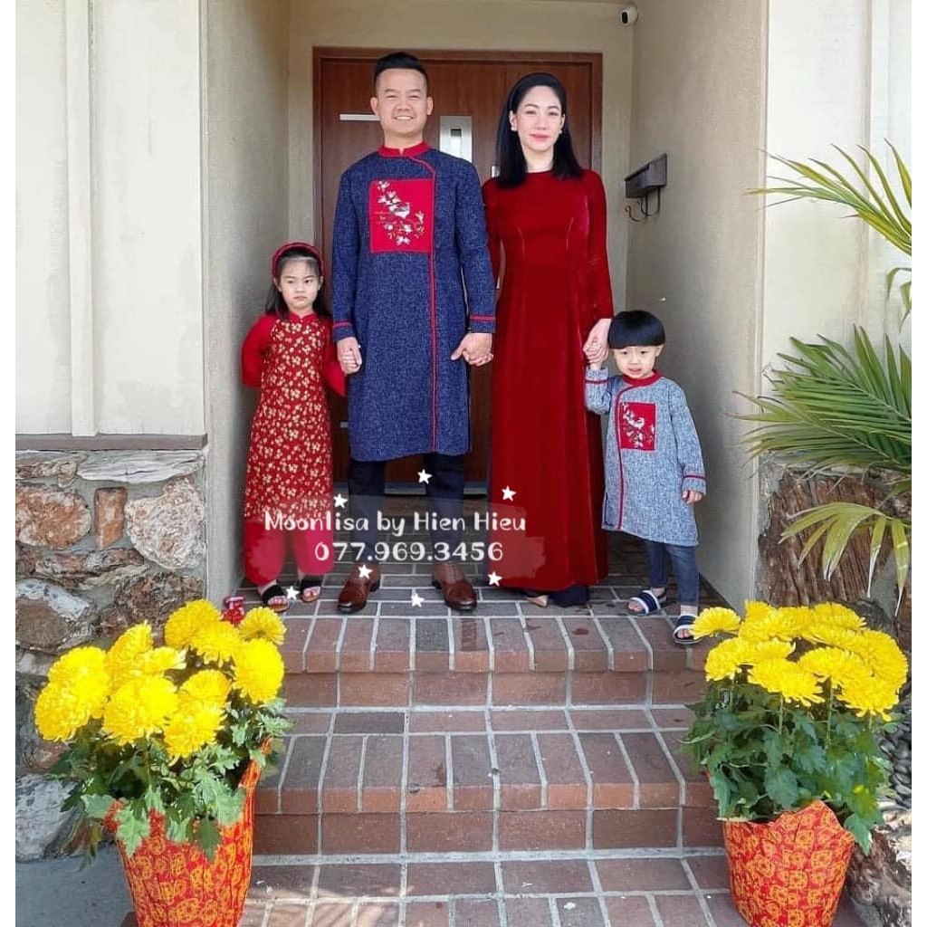 Aó Dài Tiêu Cho Ba Và Bé Sản Xuất Trực Tiếp MOONLISA