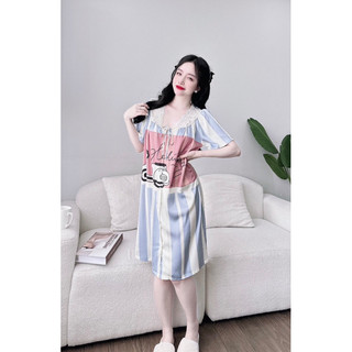 Đầm lụa phối ren hoạ tiết siêu xinh xắn