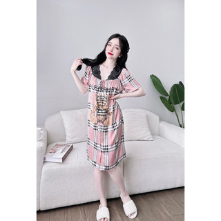 Đầm lụa phối ren hoạ tiết siêu xinh xắn