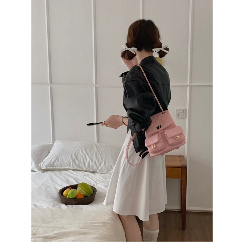 CHERRY BAG - TÚI XÁCH DA HỒNG BABY đi chơi , đi du lịch,…