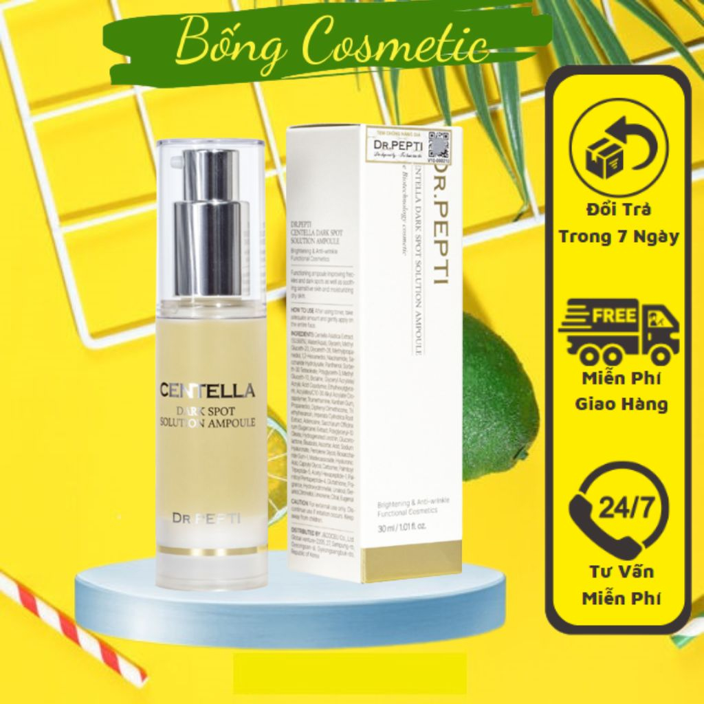 Tinh chất dưỡng trắng căng bóng DR.PEPTI centella dark spot solution ampoule 30ml