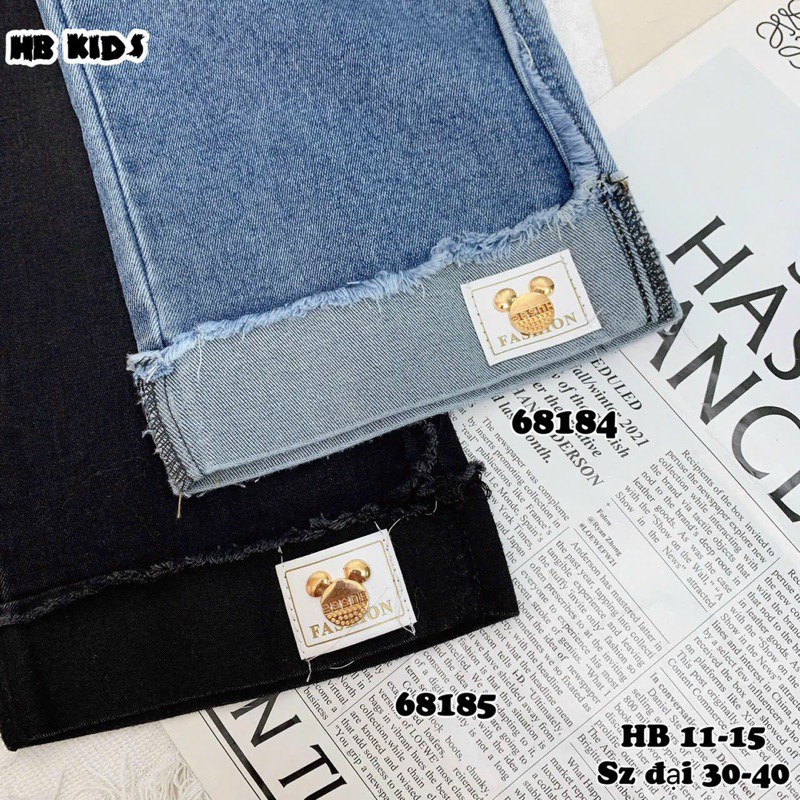 Quần bò xuông KÈM DÂY LƯNG xịn xò size đại cho bé gái