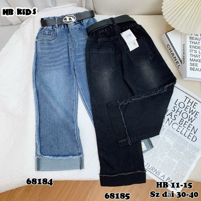 Quần bò xuông KÈM DÂY LƯNG xịn xò size đại cho bé gái