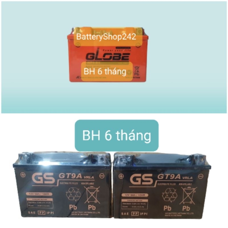 Ắc quy GS GT9A/WP9-BS 12V-9Ah dùng cho Attila, Vespa...