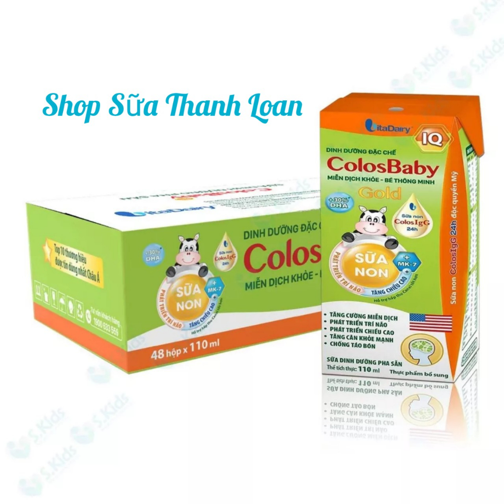 [HSD T5-2024] [Có Thẻ Cào] Thùng 48 Hộp SBPS ColosBaby IQ Gold 110ml/thùng.