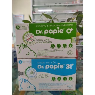 Khăn lau hạ sốt dr papie 0+ , 3+