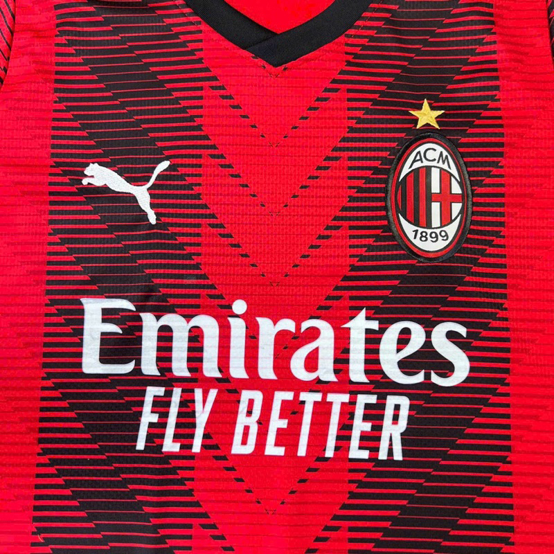 Quần Áo Bóng Đá, Áo Đá Banh CLB AC Milan 23/24 - Chuẩn Mẫu Thi Đấu - Vải Gai Thái Cao Cấp