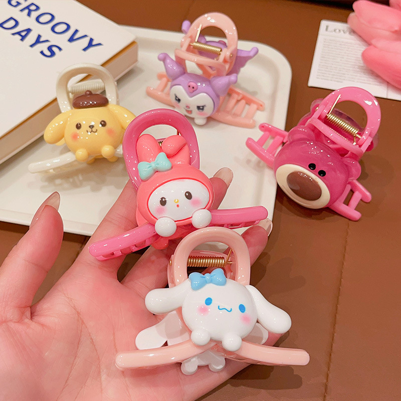 Set 4 Kẹp Tóc Càng Cua Siêu Cute Gấu Lotso Thỏ Tai Dài