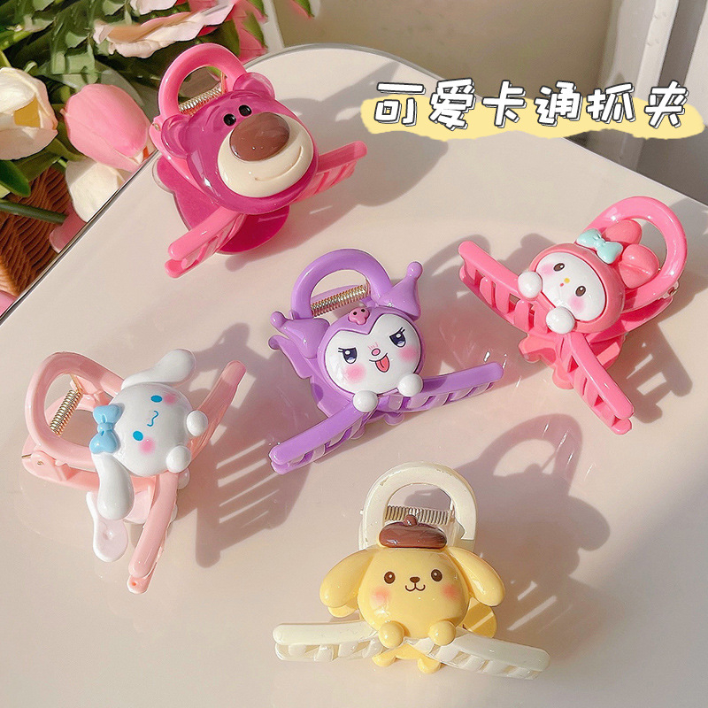 Set 4 Kẹp Tóc Càng Cua Siêu Cute Gấu Lotso Thỏ Tai Dài