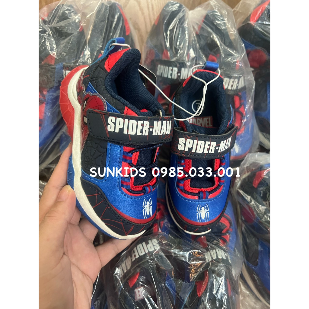 Giày bé trai Spider man quai dán đế phát sáng