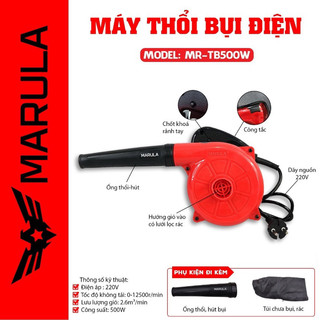 Máy thổi hút bụi marula mr-tb500w cầm tay đa năng công suất 500w | lõi đồng