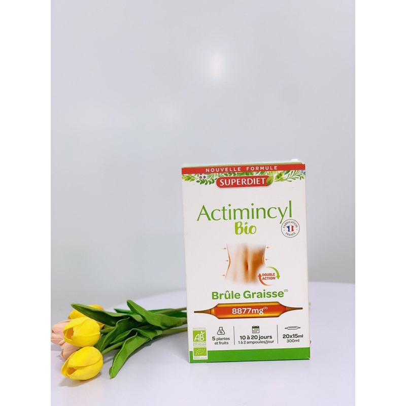Superdiet đốt mỡ, detox hữu cơ bio Actimincyl 8877mg 20x15ml Pháp