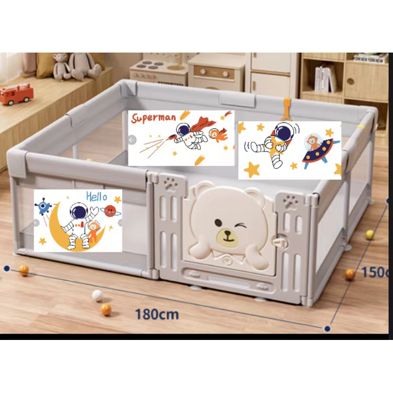 Quây Bóng Cho Bé MOMMYKIDS MINH CHAU Khung Inox, CỬA NHỰA CAO CẤP MẪU 2023  100 Bóng + 2 Vòng Đồ Chơi + 1 THẢM