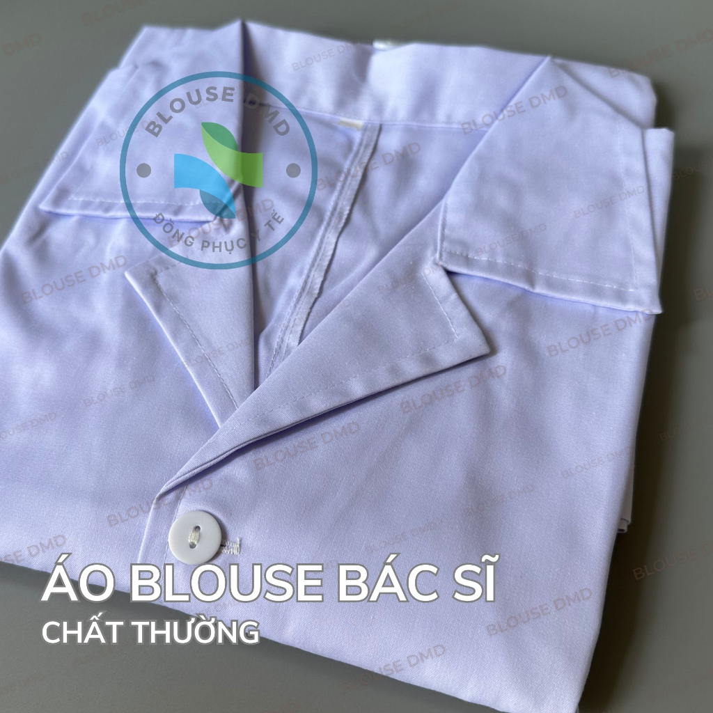 Áo Blouse trắng Bác sĩ Nam Nữ cộc tay, Áo choàng Blue Phòng Thí Nghiệm, Phòng Khám, Spa, Thẩm Mỹ Viện, SV Y Dược