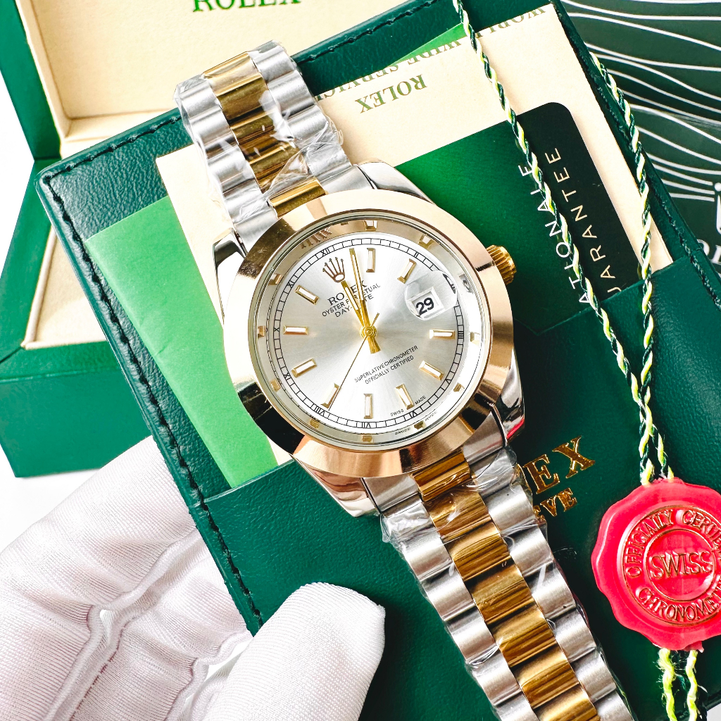 Đồng hồ nam Rolex đính viền đá dây kim loại đúc đặc cao cấp bảo hành 12m rolex-shop