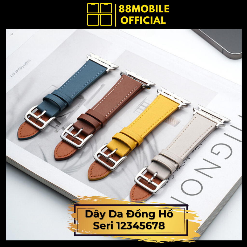 Dây da đồng hồ thông minh dây đeo đồng hồ series 1/2/3/4/5/6/7 Size 38/40/41/42/44/45mm 88Mobile