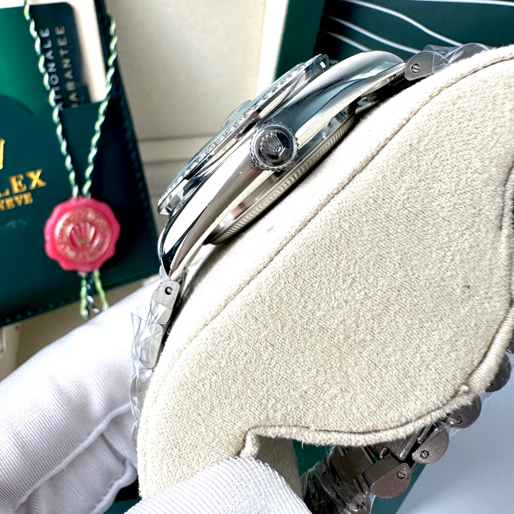 Đồng hồ Rolex nam viền đính đá siêu sáng, size mặt 38mm dây thép đúc nguyên khối chống gỉ sét, cực kì đầm chắc tay