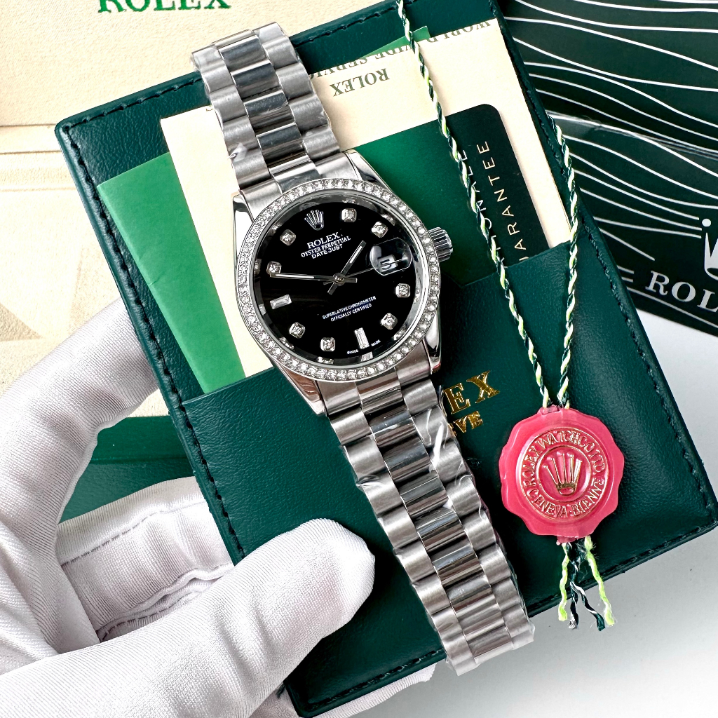 Đồng hồ Rolex nam viền đính đá siêu sáng, size mặt 38mm dây thép đúc nguyên khối chống gỉ sét, cực kì đầm chắc tay