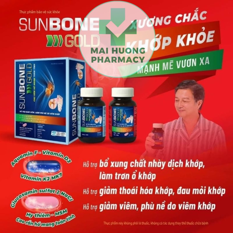 Viên bổ khớp Sunbone Gold Giảm viêm, phù nề và viêm khớp