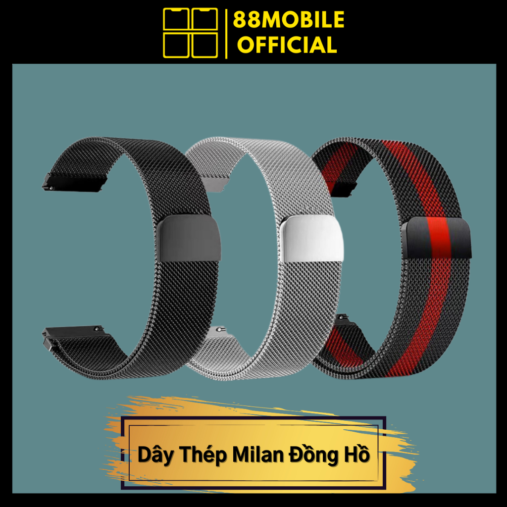 Dây đồng hồ thép không gỉ Milan dây đeo đồng hồ thông minh series 1/2/3/4/5/6/7 Size 38/40/41/42/44/45mm 88Mobile