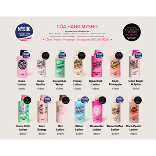 Kem dưỡng thể toàn thân 414mL - Coco Lotion, Coco Energy, Water Lotion, Soap Surf với hương dừa, hương cam q, hương biển