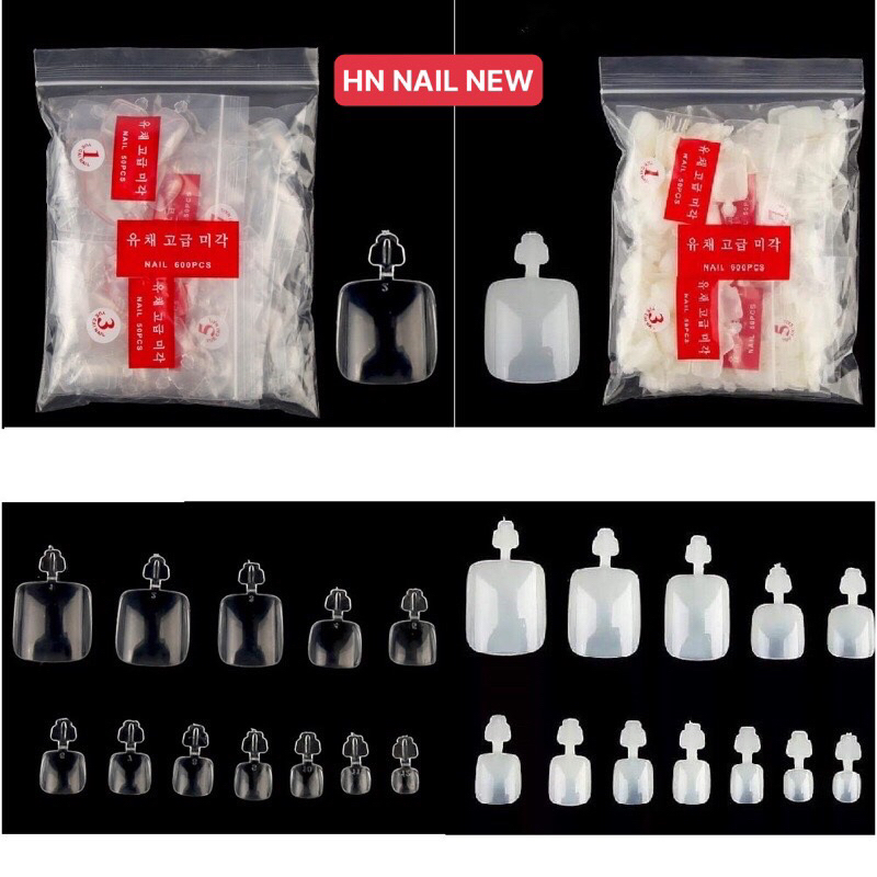 Móng úp chân gói 500pcs đủ size HN NAIL NEW
