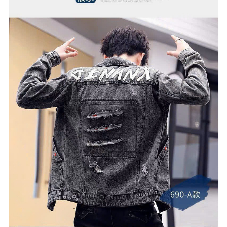 Áo Khoác Jean Nam Cao Cấp Chất Vải Jean Bò Dày Dặn Co Dãn Nhẹ Form Dáng Đẹp.