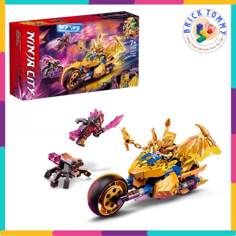 Mô Hình Lắp Ráp Ninjago Season 16 NINJA CITY 7008 Xe Máy Rồng Vàng Của Jay | 137 Mảnh Ghép