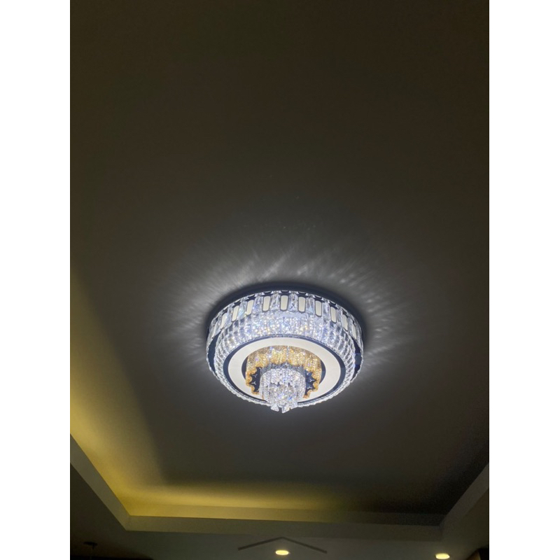 Đèn ốp trần pha lê -3 màu ánh sáng-D600