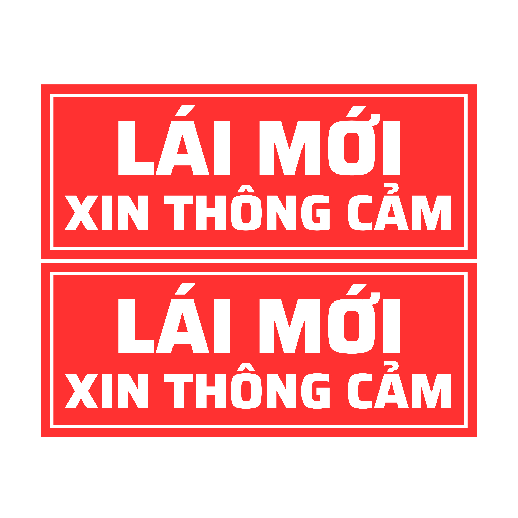 BIỂN LÁI MỚI XIN THÔNG CẢM NAM CHÂM - NAM CHÂM DÀY 1MM CHẤT LƯỢNG - 25X10 CM - 20X8 CM