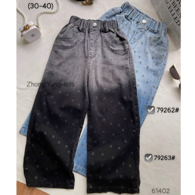 Quần bò loang cao cấp size đại cho bé gái