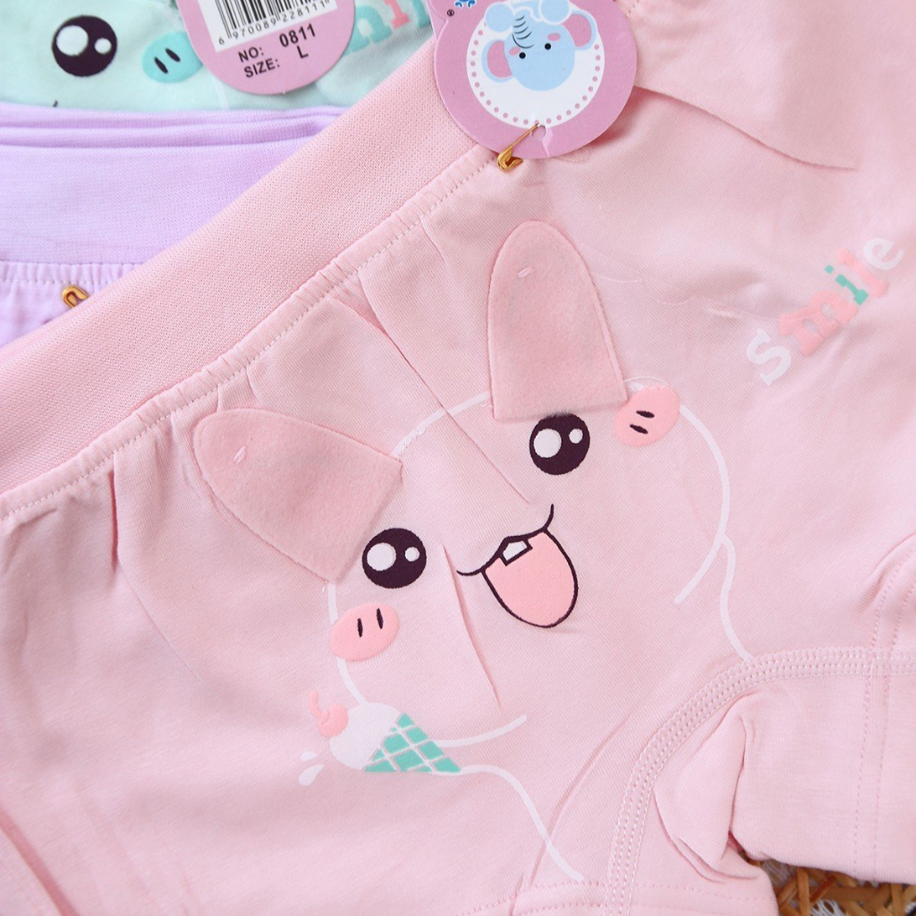 Quần Chip Quần Lót Đùi Cho Bé Gái, Họa Tiết Cô Gái Và Chú Chó Tinh Nghịch, Chất Liệu Vải Cotton Co Giãn và Kháng Khuẩn