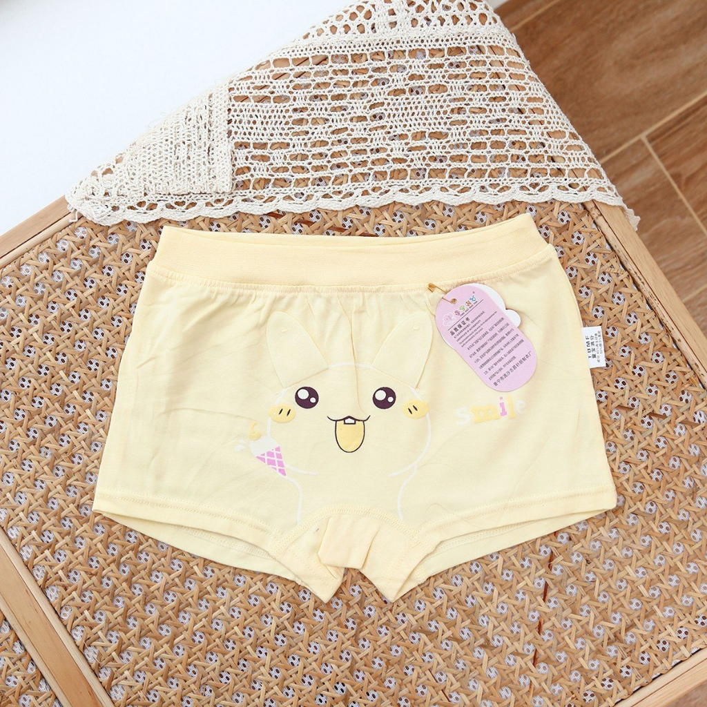 Quần Chip Quần Lót Đùi Cho Bé Gái, Họa Tiết Cô Gái Và Chú Chó Tinh Nghịch, Chất Liệu Vải Cotton Co Giãn và Kháng Khuẩn