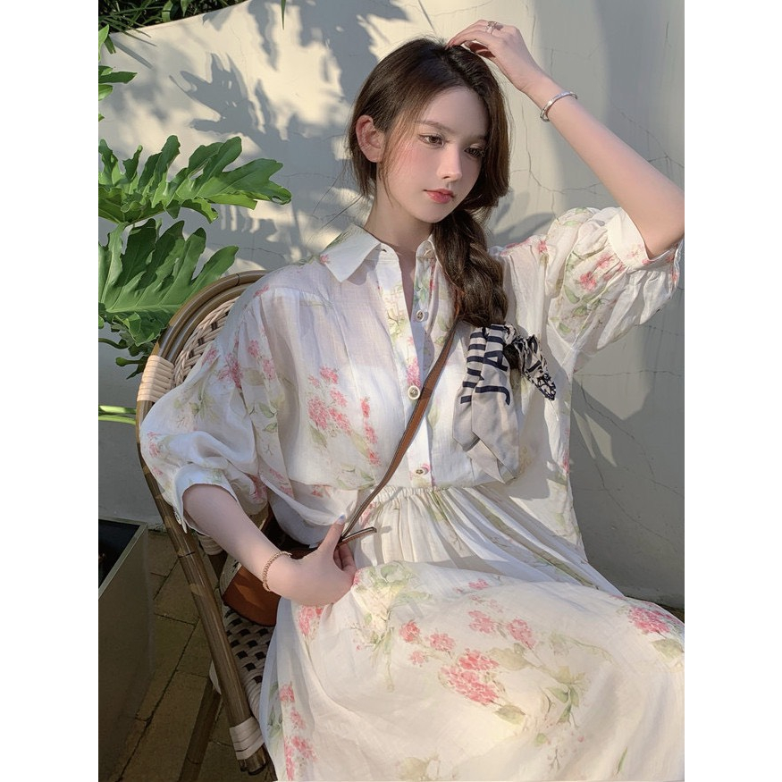 - S01 -  SET VÁY HOA CỔ TRỤ XÒE